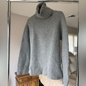 AprilMarin Grey Turtleneck Knit Sweater, Classic Cozy Style (Sample but fits M)